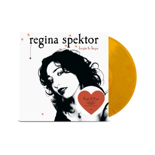 Regina Spektor - Begin to Hope album cover and yellow vinyl. 