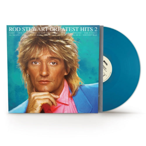 Rod Stewart - Greatest Hits Vol.2 album cover and blue vinyl. 