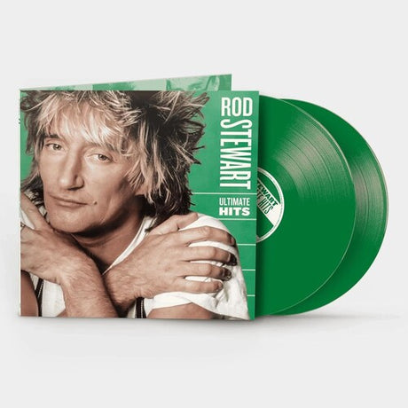 Rod Stewart - Ultimate Hits album cover and 2LP green vinyl. 