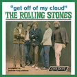 Album cover of 'Get Off My Cloud' by The Rolling Stones featuring band members and text.