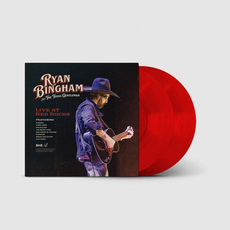 Ryan Bingham - Live at Red Rocks album cover and 2LP red vinyl.  
