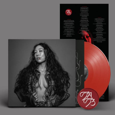 SASAMI - Blood On the Silver Screen album cover and red vinyl. 