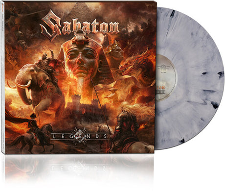 Sabaton - Legends album cover and glacial mist vinyl. 