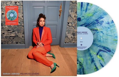 Sarah Jarosz - Polaroid Lovers album cover and blue & green splatter vinyl. 