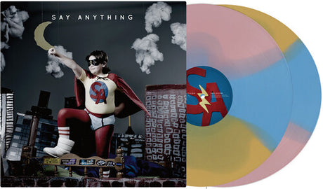 Say Anything - Say Anything album cover and pink, blue, and gold vinyl