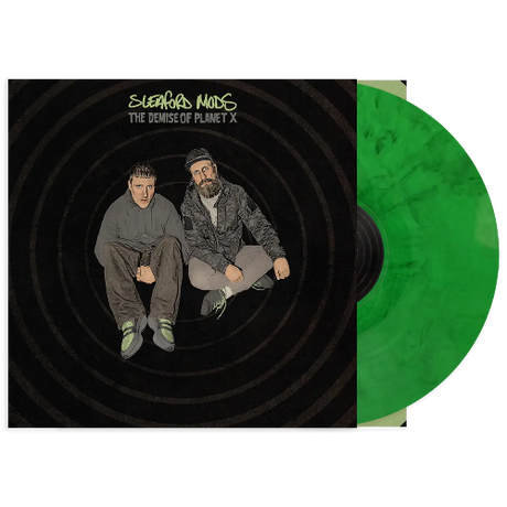 Sleaford Mods - The Demise of Planet X album cover and green/black marble vinyl