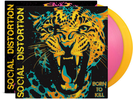 Social Distortion - Born to Kill album cover and 2LP yellow and pink vinyl. 