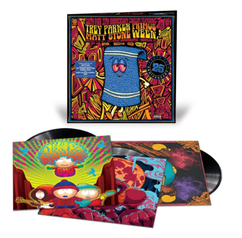 South Park: The 25th Anniversary Concert album cover and 3LP. 