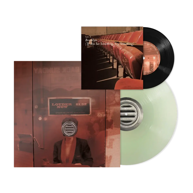 Taking Back Sunday - Louder Now album cover, coke bottle green LP and black 7" single. 