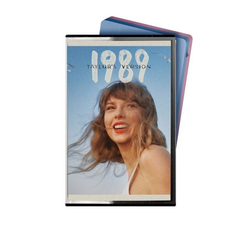 Taylor Swift - 1989 (Taylor's Version) Cassette Tape cover with blue cassette tape in the background