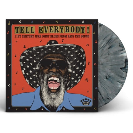 Tell Everybody! - Various Artists album cover and grey marble vinyl. 