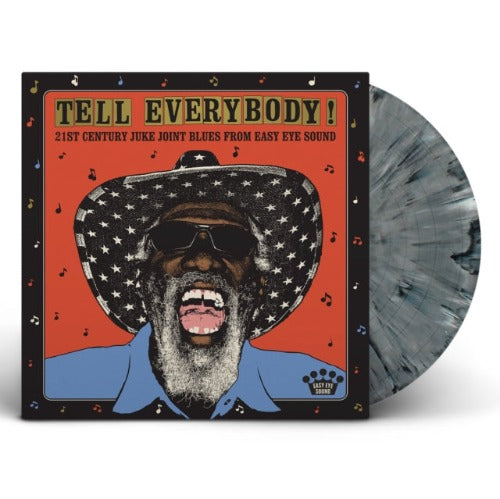 Tell Everybody! - Various Artists album cover and grey marble vinyl. 