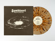 Temporary Blessings - Sumbisori album cover and orange and brown splatter vinyl. 