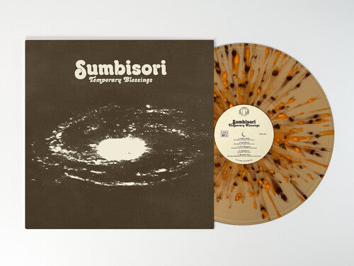 Temporary Blessings - Sumbisori album cover and orange and brown splatter vinyl. 