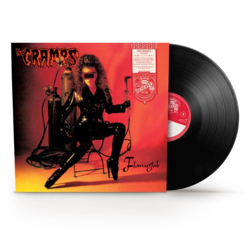 The Cramps - Flamejob album cover and black vinyl. 