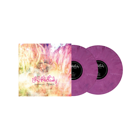 The Hold Steady "boys and girls in america" album cover shown with two translucent purple records partially visible on a plain white background.
