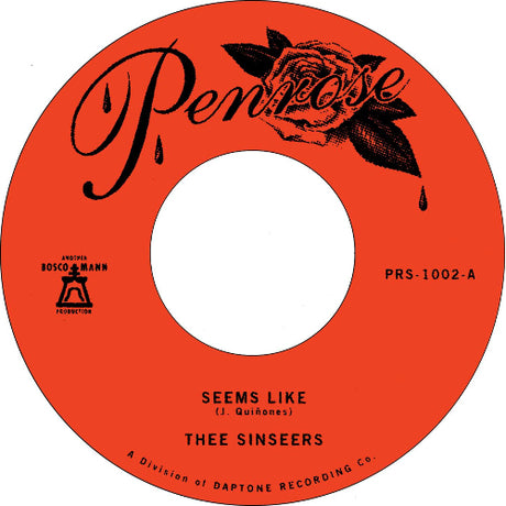 Thee Sinseers - Seems Like 7" single. 