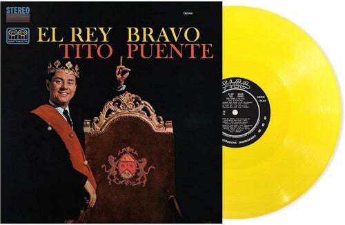 Tito Puente - El Rey Bravo album cover and yellow vinyl. 