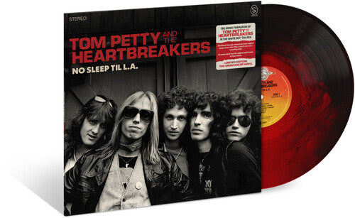 Tom Petty & the Heartbreakers - No Sleep Til L.A. album cover and red / black galaxy vinyl. 