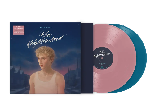 Troye Sivan - Blue Neighbourhood album cover and 2LP pink and blue vinyl