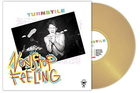 Turnstile - Nonstop Feeling album cover shown with "beer colored" vinyl record