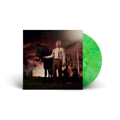 Tyler Childers - Rustin' In the Rain album cover with marbled green vinyl record