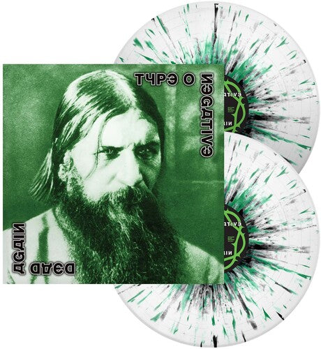 Type O Negative - Dead Again album cover and 2LP White w/ Black & Green Splatter Vinyl. 