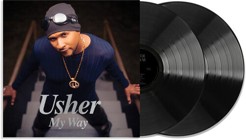 Usher - My Way (25th Anniversary Edition) album cover and 2LP black vinyl. 