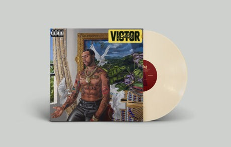 Vic Mensa - Victor album cover and bone colored vinyl. 