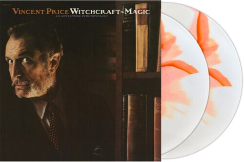 Vincent Price - Witchcraft-Magic—An Adventure in Demonology album cover and 2LP white with orange flame vinyl. 