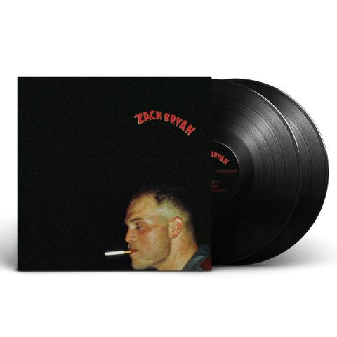 Zach Bryan - self titled album cover shown with 2 black vinyl records
