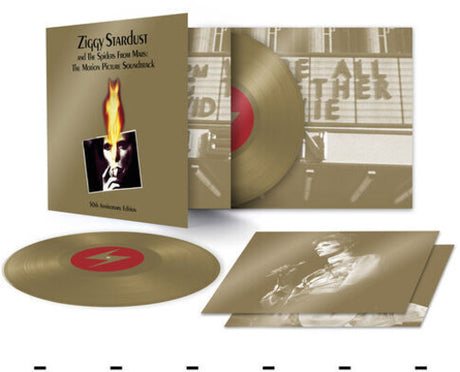 David Bowie - Ziggy Stardust And The Spiders From Mars: The Motion Picture 50th Anniversary album cover gold 2LP vinyl. 