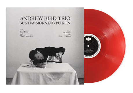 Andrew Bird - Sunday Morning Put-On album cover and red vinyl. 