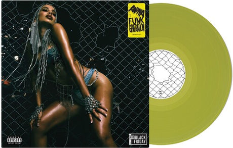 anitta funk generation album cover with a yellow vinyl record