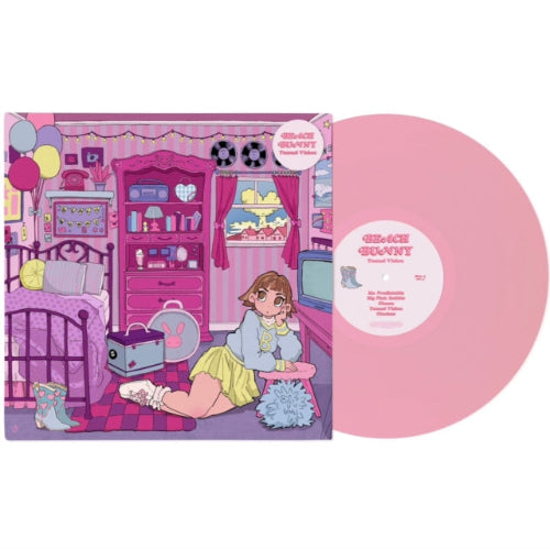Beach Bunny - Tunnel Vision album cover and baby pink vinyl. 
