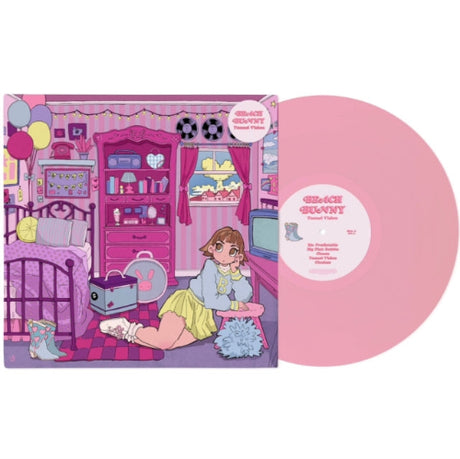 Beach Bunny - Tunnel Vision album cover and baby pink vinyl. 