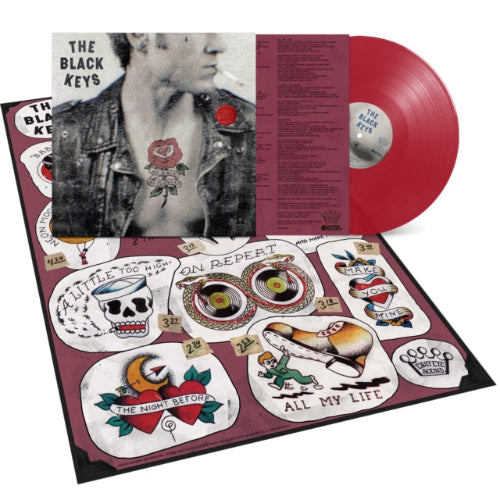 Black Keys - No Rain, No Flowers album cover and red vinyl. 