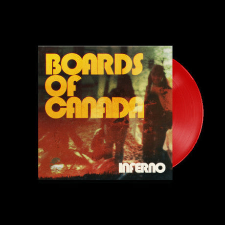 Boards of Canada - Inferno album cover and red vinyl. 