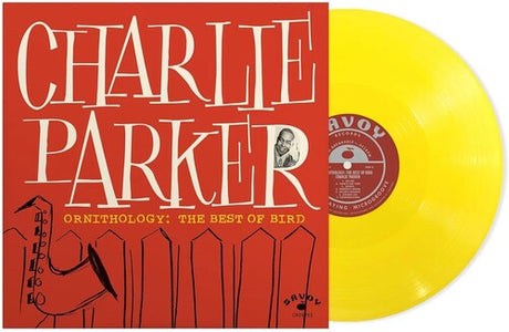 Charlie Parker - Ornithology: The Best of Bird album cover and yellow vinyl. 