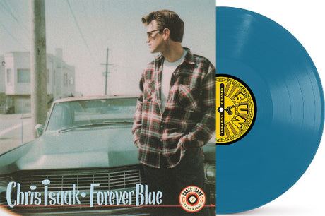 Chris Isaak - Forever Blue album cover and blue vinyl. 