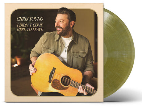 Chris Young - I Didn't Come Here To Leave album cover and green vinyl. 