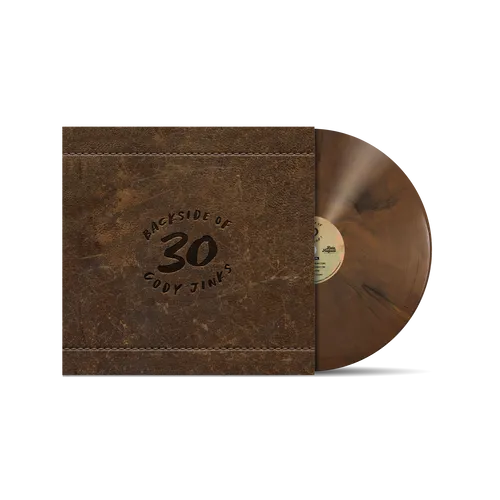 Cody Jinks - Backside of 30 album cover and brown vinyl. 