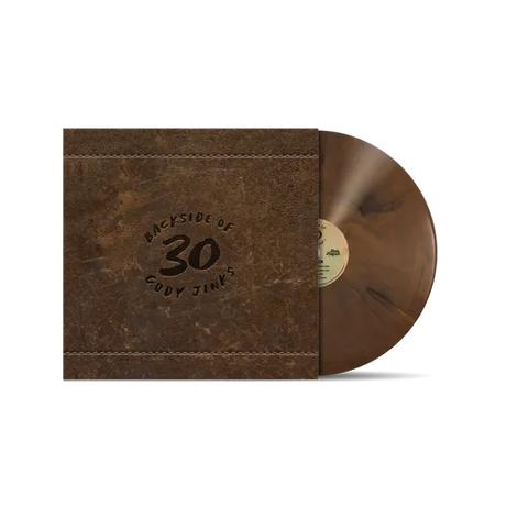 Cody Jinks - Backside of 30 album cover and brown vinyl. 