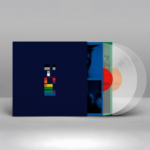 Coldplay - X & Y album cover and 2LP clear vinyl