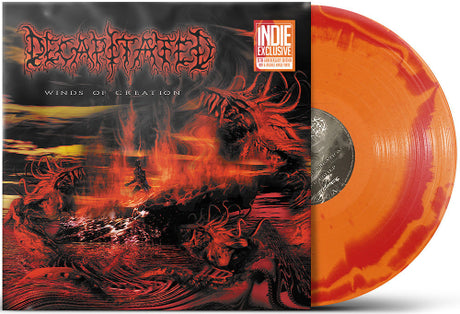 Decapitated - Winds of Creation album cover and red & orange vinyl. 