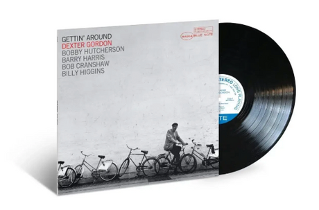 Dexter Gordon - Gettin' Around album cover and black vinyl. 