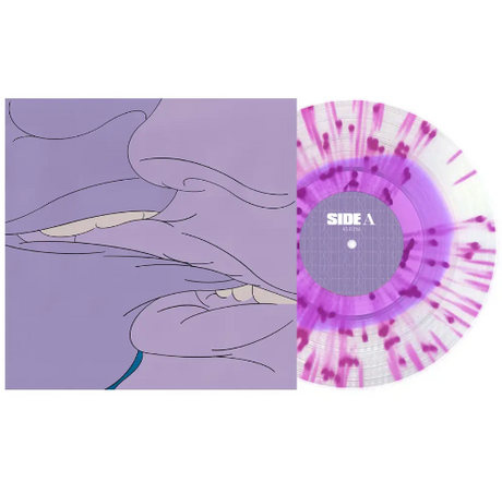 Drug Church - Prude album cover and clear w/ purple splatter vinyl. 