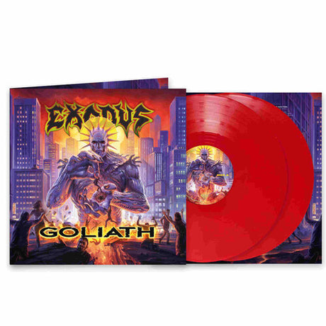 Exodus - Goliath album cover and 2LP red vinyl