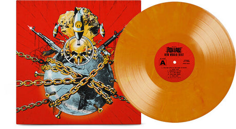 Fox Lake - New World Heat album cover and orange vinyl. 
