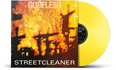 Godflesh - Streetcleaner album cover and yellow vinyl. 